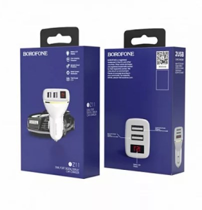 АЗУ BOROFONE BZ11 BZ11 Speed map, 2USB, 2.1A, дисплей