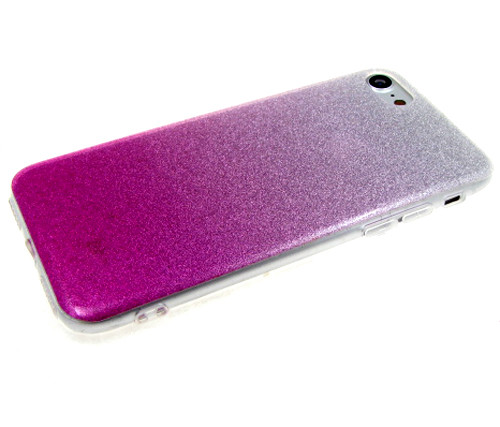 Силикон для Apl IPh 7/8, блестки с переливом, розовый