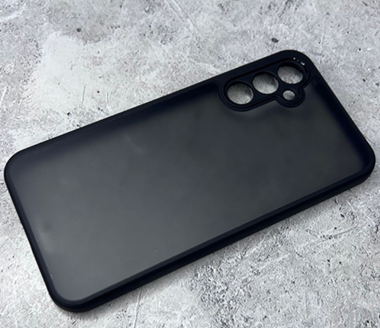 Накладка для Samsung S23 Plus, с глянцевой окантовкой, матово прозрачный, черный