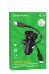 АЗУ BOROFONE BZ18, 18W 1USB 3.0 кабель Type-C