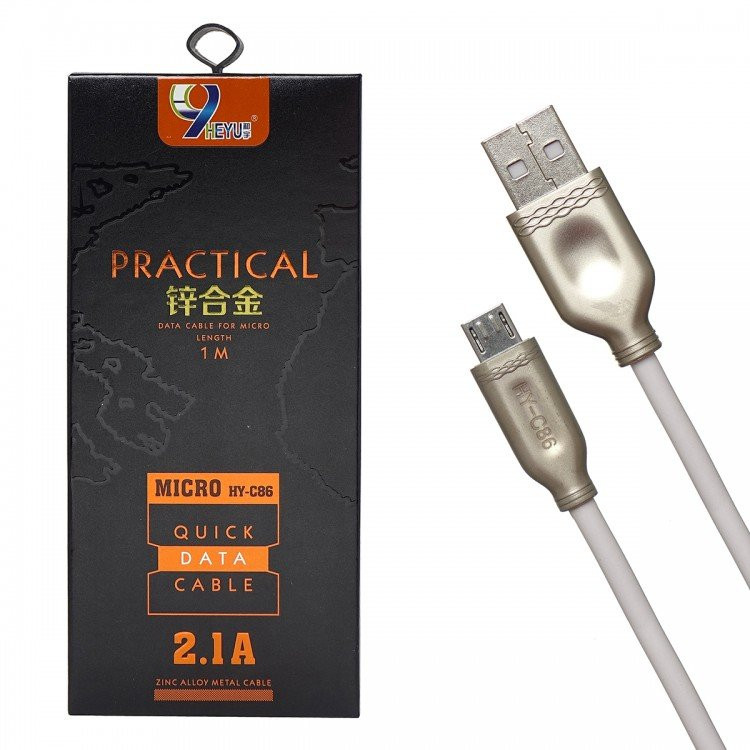 USB кабель для Micro HY-C86  1 метр  2,1A