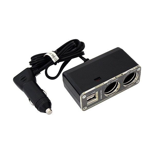 Переходник в прикуриватель (WF0100-2) на 2ЗУ, 2USB