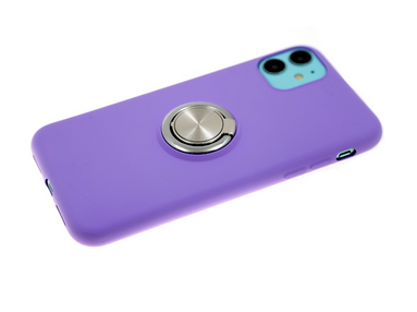 Силикон для XIAOMI Redmi Note 8T, Матовая с кольцом, фиолетовый