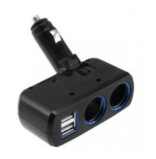 Переходник в прикуриватель (1637) на 2 ЗУ, 2 USB, Olesson