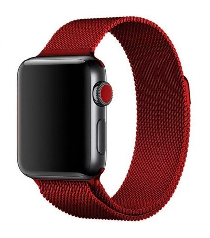 Ремешок для Apl watch 42mm 44mm 45mm 49mm, Milanese loop, красный