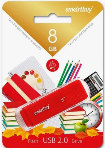 Флеш-накопитель 8Gb SmartBuy Clue, USB 2.0, красный