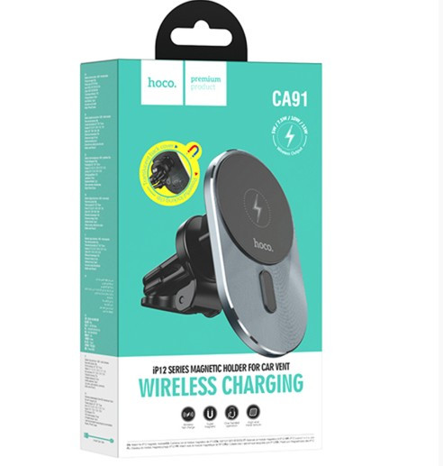 Автодержатель HOCO CA91 Magic magnetic, магнитный с беспроводной зарядкой, 15W, на воздуховод