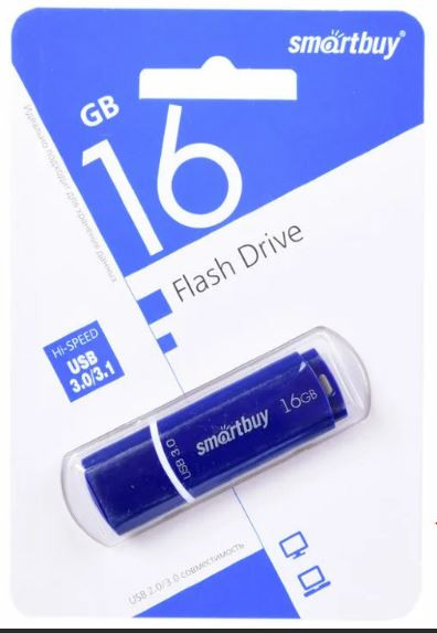 Флеш-накопитель 16Gb SmartBuy Crown, USB 3.0, синий