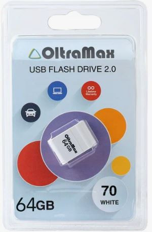 Флеш-накопитель 64Gb OltraMax 70, USB 2.0, белый