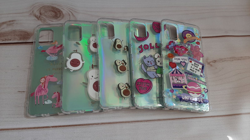 Накладка для SAMSUNG A515F A51, переламутровый, картинки в ассортименте