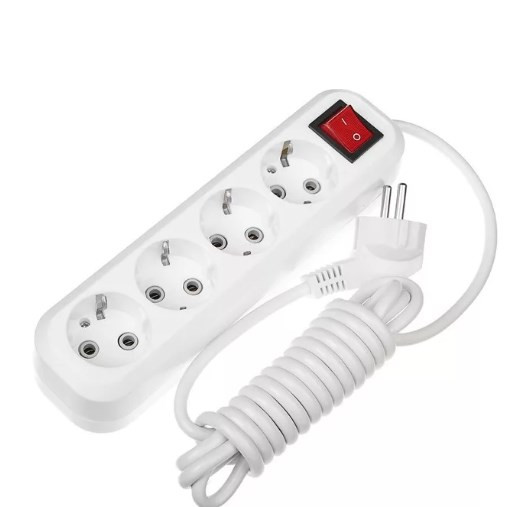 Сетевой фильтр Smartbuy 4 гнезда 3м с заземлением с выключателем