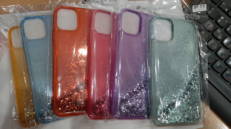 Накладка для Apl IPh 11 Pro, Жидкие блестки, зеленый