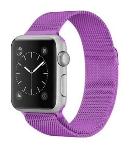 Ремешок для Apl watch 42mm 44mm 45mm 49mm, Milanese loop, фиолетовый
