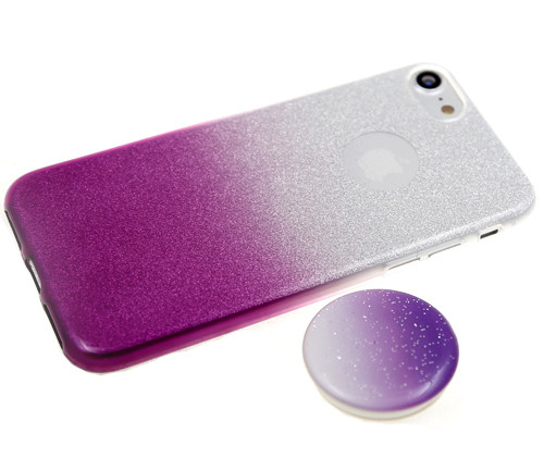 Силикон для SAMSUNG A105F A10, M105F M10, с переливами с попсокетом, фиолетовый