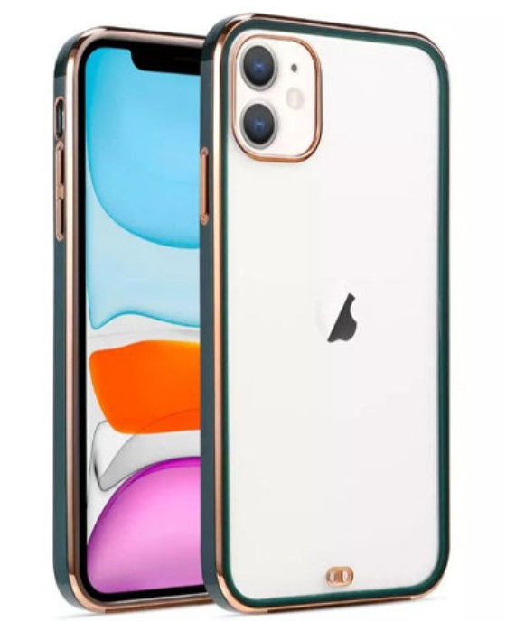 Накладка для Apl IPh 15 Pro Max  с ободком, зеленый