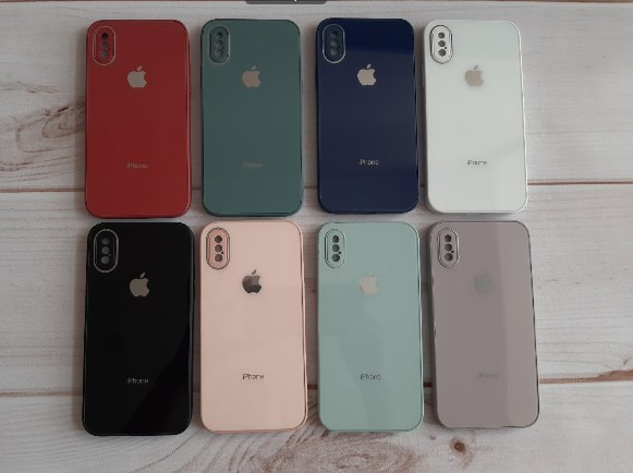 Накладка для Apl IPh 14 Pro Max, стеклянная с логотипом, персик