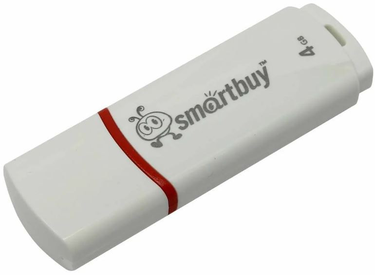 Флеш-накопитель 4Gb SmartBuy Crown, USB 2.0, белый