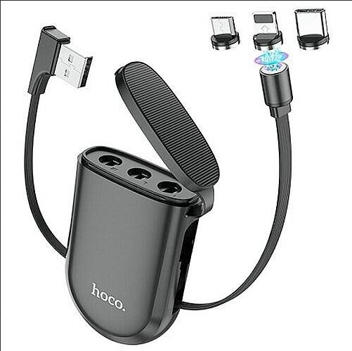 USB кабель HOCO S50 Treasure box, Lightning MicroUSB Type-C, 2,4A, 1м