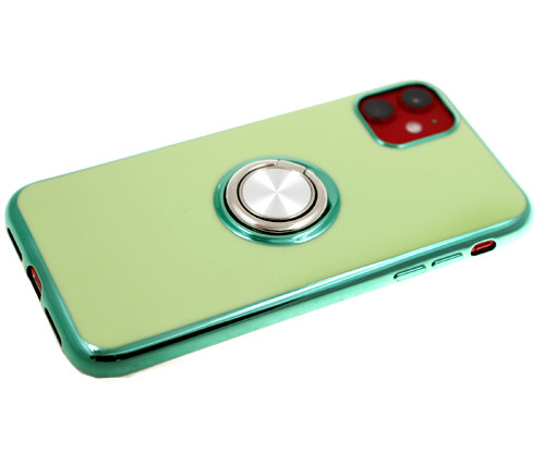 Силикон для HUAWEI Honor 9 lite, Глянцевая, с кольцом, зеленый