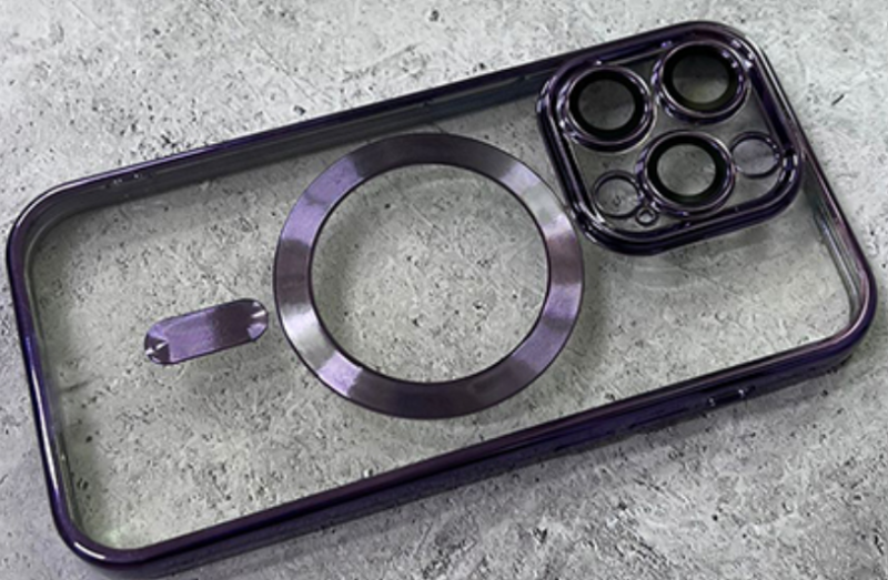 Накладка для Apl IPh 14, MagSafe. с защитой камеры, фиолетовый