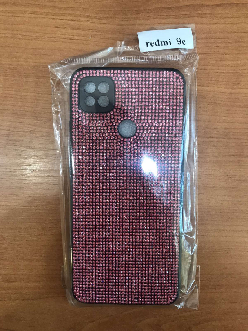 Накладка для XIAOMI Redmi 9C 10A, стразы, красный