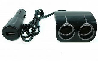 Переходник в прикуриватель (1502) на 2 ЗУ, 2USB, OLESS