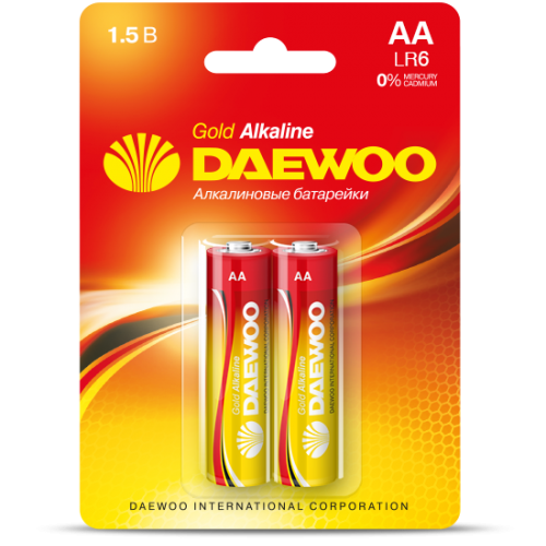 Батарейка Daewoo LR06 2BL Gold/20/25408