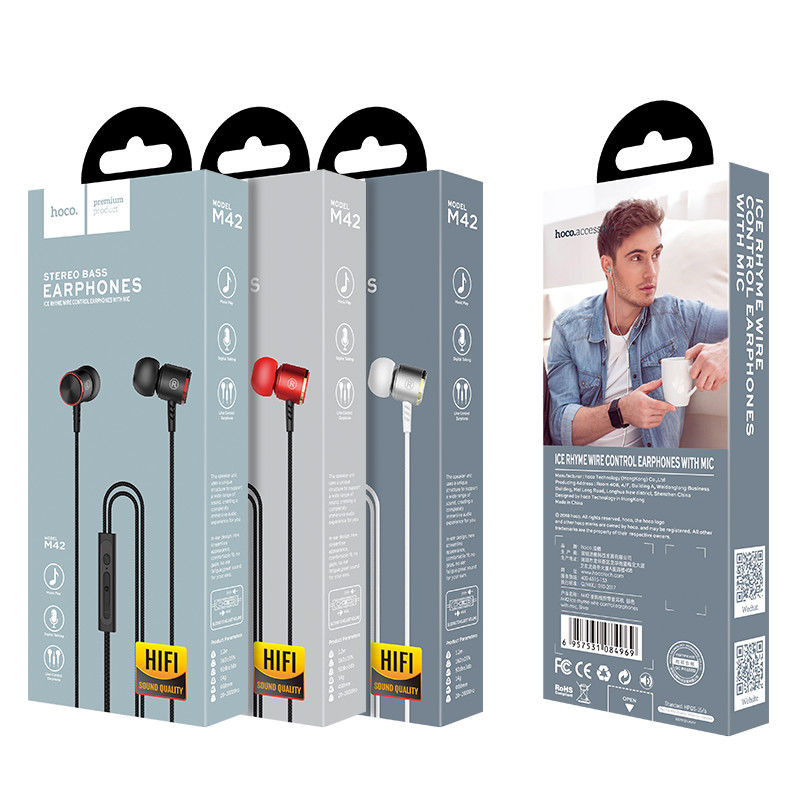 Гарнитура HOCO M42 Ice Rhyme Wire Control Earphones With Mic