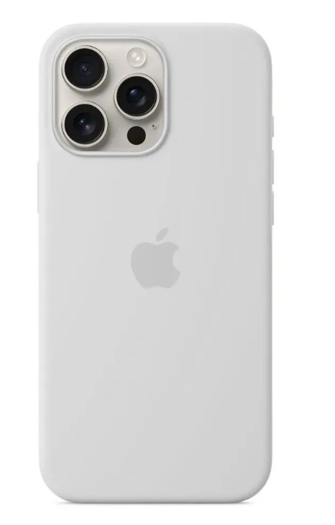 Накладка для Apl IPh 16 Pro Max, SILICONE COVER Soft-touch с защитой камеры, белый