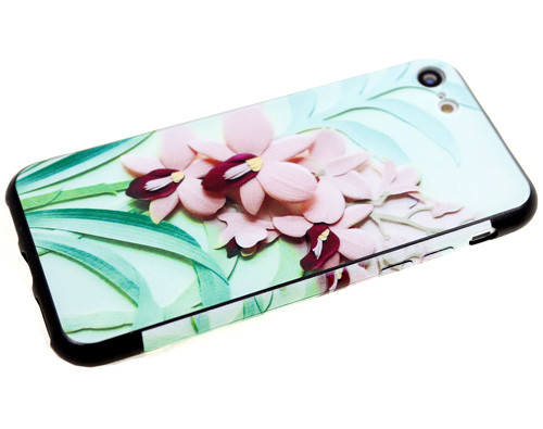 Накладка для SAMSUNG A105F A10, M105F M10, Цветы, розовый с зеленым