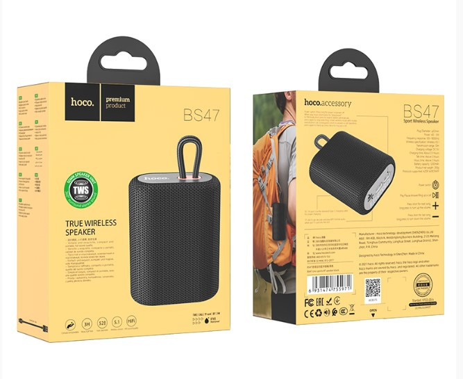 Колонка HOCO BS47, Uno sports, Bluetooth, черный