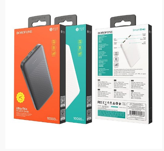 Внешний аккумулятор BOROFONE BT27 10000 mAh  выходы 2 USB