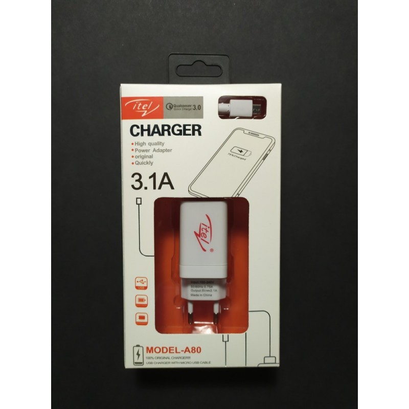 СЗУ XIAOMI A80 1USB 3.1A + кабель Micro