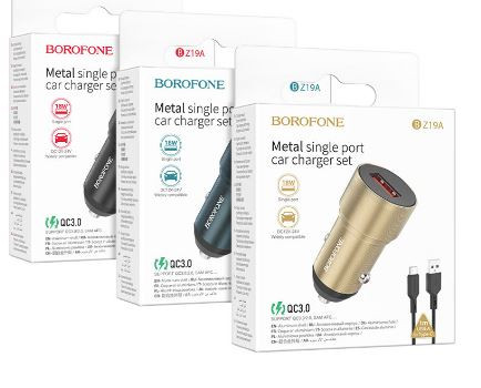 АЗУ BOROFONE BZ19A QC3.0 кабель MicroUSB
