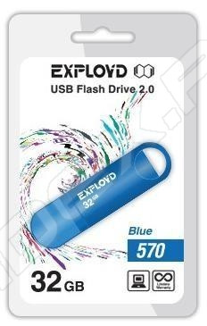 Флеш-накопитель 32Gb Exployd 570, USB 2.0, синий