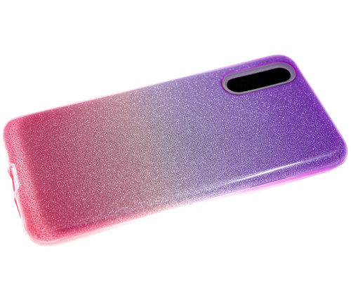 Силикон для Huawei Honor 8X, с блестками, фиолетово-розовый