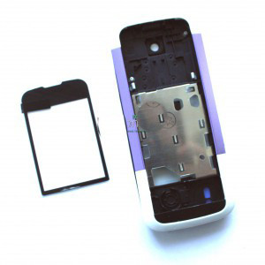 Корпус для Nokia 5000 со средней частью + клавиатура (белый/фиолетовый)