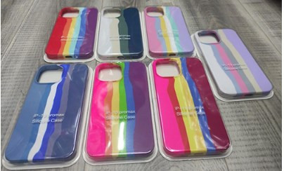 Накладка для Apl IPh 12 PRO 12, SILICONE COVER Soft-touch, радужный