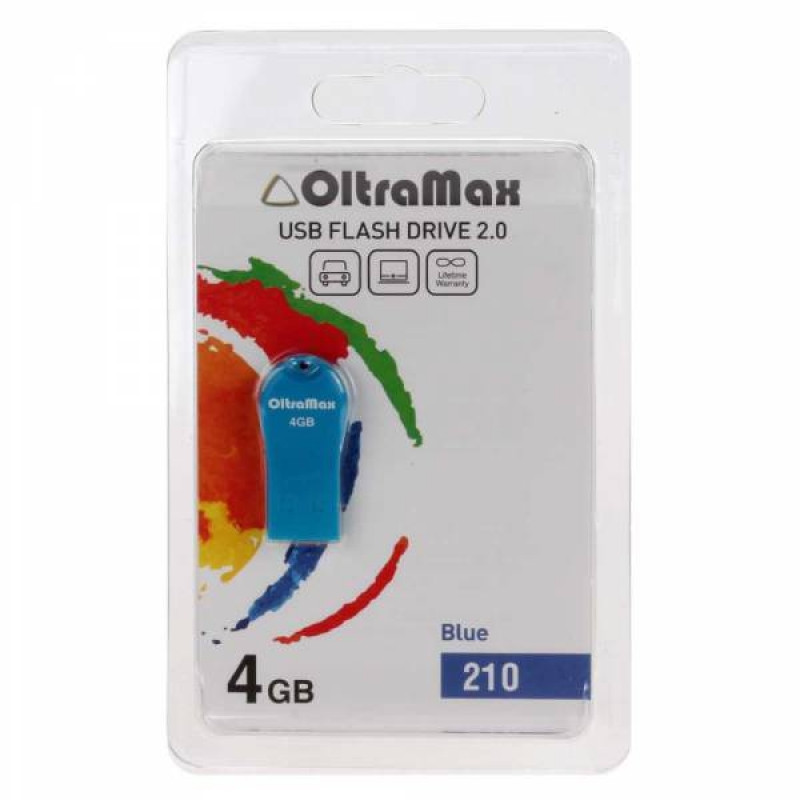 Флеш-накопитель 4Gb OltraMax 210, USB 2.0, синий