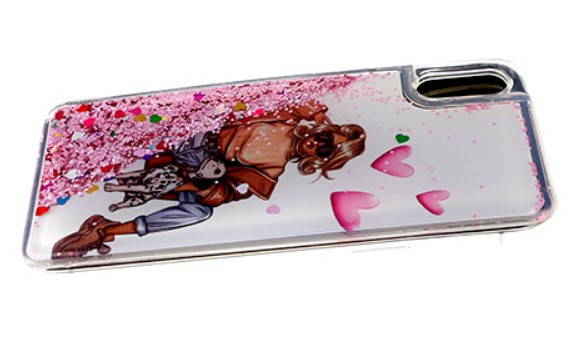 Накладка для Realme C31, Жидкие блестки, девушка