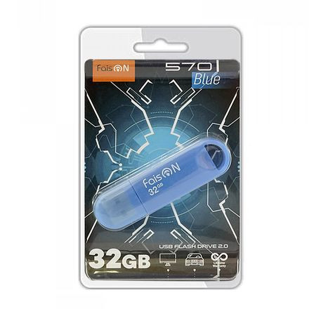 Флеш-накопитель 32Gb FaisON 570, USB 2.0, синий