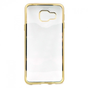 Силикон для SAMSUNG A720 (A7 2017), с рамкой, золото