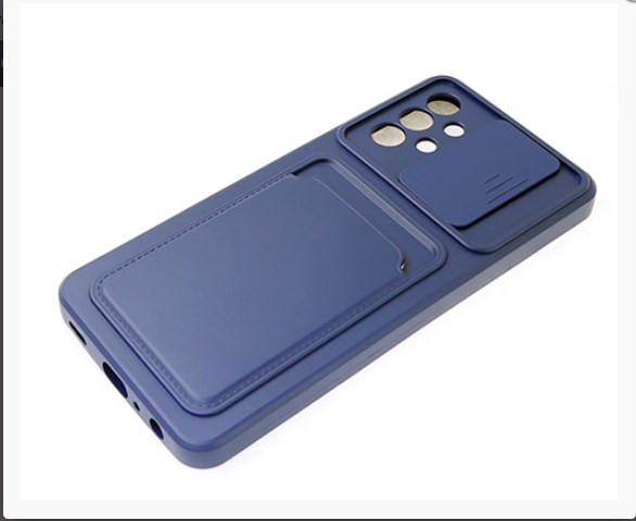 Накладка для XIAOMI POCO X4 Pro, противоударный с визитницей, синий