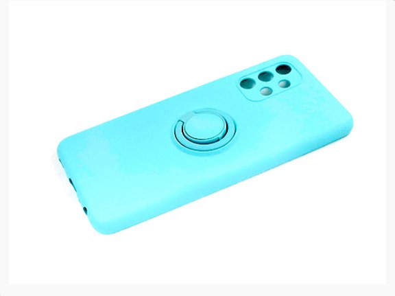 Накладка для Realme C11 SILICONE COVER Soft-touch, с кольцом, мята
