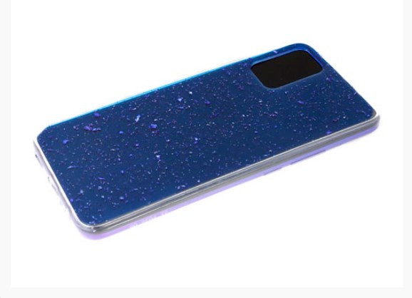 Накладка для Samsung A515F A51, прозрачный с фольгой, синий