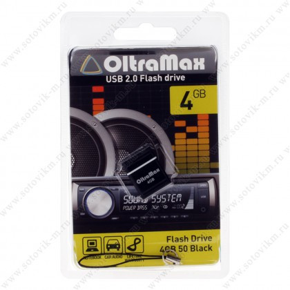 Флеш-накопитель 4Gb OltraMax Drive 50 Mini, USB 2.0, черный