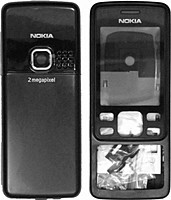 Корпус для Nokia 6300 со средней частью (черный)