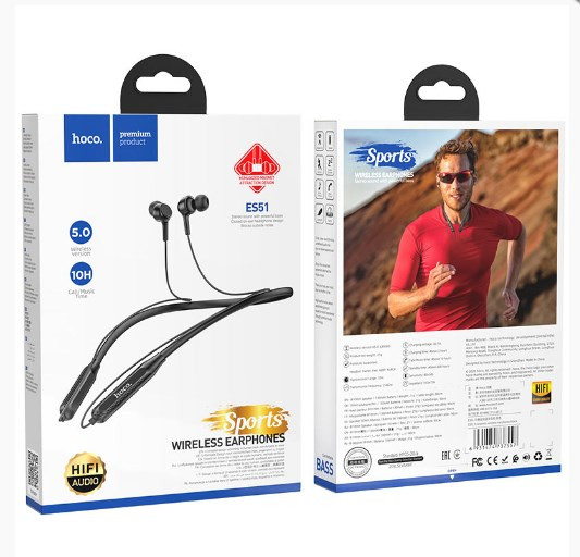 Гарнитура беспроводная HOCO ES51ra sports, 90 см, 130 мАч