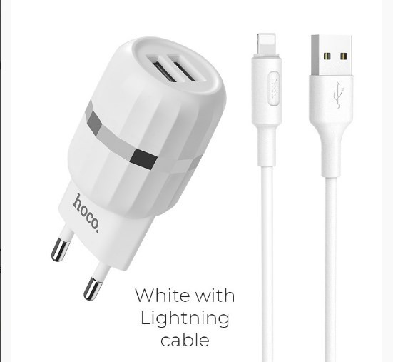 СЗУ HOCO C41A  Wisdom  2.4A 2USB с кабелем lightning