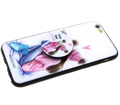 Накладка для Huawei Honor P Smart 2019/Honor 10 Lite, Девушка с малышом, с попсокетом